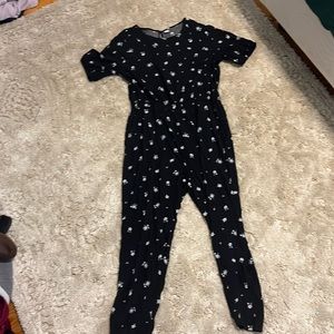 Old Navy Black Floral Jumpsuit